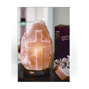 Lampe spirituelle en forme de croix en sel de l'Himalaya, bienfaits pour la guérison et la santé, lumière ionisante en sel rose pour les passionnés de décoration et les spas - Product Image 3