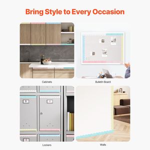 Bordi Decorativi Ondulati Boho per Bacheca, 6 Rotoli da 10 Metri, Design a Linea Ondulata, Bordi Colorati Arrotolati, Adesivi Murali - Product Image 5