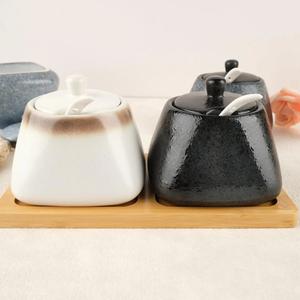 Tarro de Almacenamiento Esmaltado a Mano con Tapa, Forma Cónica Elegante, Organizador Compacto para Encimera, Elegante Contenedor para Despensa de Cocina - Product Image 3