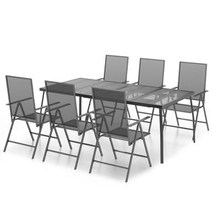 ชุดรับประทานอาหาร7ชิ้นทำจากเหล็กแอนทราไซต์สำหรับใช้ในสวน - Product Image 2