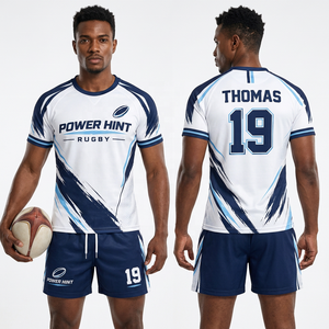 Conjunto de Uniforme de Rugby con Sublimación Completa y Logotipo Personalizado, Jersey y Pantalones Cortos de Rugby Transpirables de Secado Rápido para Hombre, Ropa Deportiva - Product Image 1