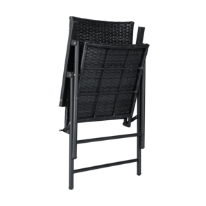 Sillón Plegable BeNK Moderno con Respaldo Alto, Estructura de Acero Inoxidable, Mimbre, Resistente a los Rayos UV, para Jardín, Restaurante, Exterior, Todo Clima - Product Image 4
