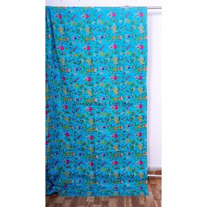 Couvre-lit élégant en coton bio bleu, imprimé floral indien au bloc, fait main, taille Queen, haute qualité. - Product Image 3