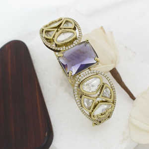 Jewelemarket Openable Gold-Plated Purple Fine Beaded Bracelet AD Style Jewelry - Product Image 1