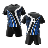 Tenues de rugby personnalisables à manches courtes imprimées, en maille polyester à séchage rapide, axées sur la performance, pour clubs et académies