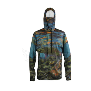 Sudadera con capucha de pesca personalizada para actividades al aire libre como pesca, navegación, camping y playa con protección solar. - Product Image 1