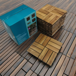 Baldosas de Madera de Acacia Tradicionales para Terraza, 300*300mm, Impermeables, Ecológicas, para Jardín, Patio Trasero - Product Image 3
