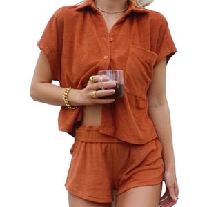 Conjunto Deportivo de Dos Piezas para Mujer, Estilo Urbano, Color Sólido, Manga Larga, Pantalones Cortos, Traje Deportivo de Felpa Transpirable 2026 - Product Image 1