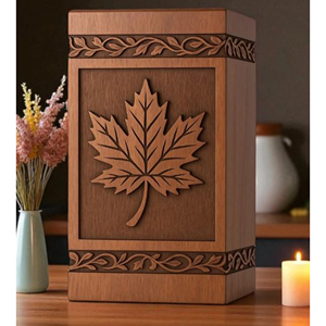 Handcrafted Rosewood Cremation Urn with Maple Leaf Engraving - Personalized Memoria Keepsake by AYAANS - Product Image 3
