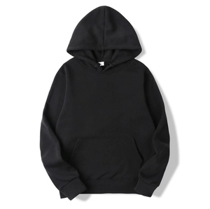 Men's Winter Custom Solid Color Fleece Pullover <b>Hoodie</b> with Front Logo Breathable & Quick Dry Knitted Casual Streetwear - Product Image 1