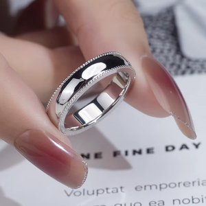 Platinum 1 Carat Lab Grown Diamond Wedding Band with Milgrain Edging 18K Gold Plated for Certified Classic Unisex <b>Ring</b> - Product Image 6