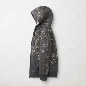เสื้อแจ็คเก็ตหนัง PU คอตั้ง ลายดอกไม้ ปักลายนูน ดีไซน์โปร่ง ระบายอากาศได้ดี กันน้ำ ปิดด้วยซิป เหมาะสำหรับทุกเพศ สวมใส่สบายในฤดูหนาว - Product Image 3