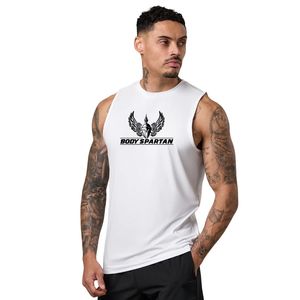 <b>Mens</b> <b>White</b> Sleeveless Athletic Gym Tank Top Knitted Sporty 100% Cotton Quick Dry Workout Sportswear Activewear - Product Image 1
