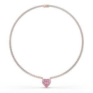 Luxeshine 24.76 CARAT Lab Grown Heart and Round Brilliant Cut Diamond <b>Necklace</b> for Women Luxury IGI Certified - Product Image 2