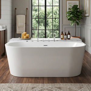 Baignoire balnéo autoportante en acrylique Modèle FW-M-2004 Style contemporain pour suites de bain profond Projets hôteliers et d'accueil - Product Image 2