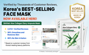 Masque en tissu coréen BIAIfekt au collagène et à l'aloe vera, best-seller, pour peaux normales, anti-âge, éclaircissant, resserre les pores, exfoliant - Product Image 4