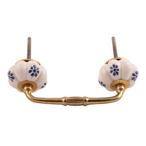 Manija de armario a granel, cerámica hecha a mano, blanco, azul, diseño Floral, venta al por mayor, tocador, lote, cajón Vintage, tirador de puerta de armario - Product Image 4