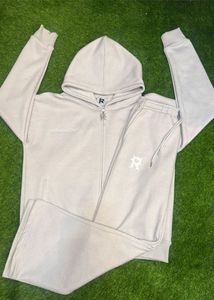 Custom Zipper <b>Puller</b> Solid Color Cotton Fleece Men Tracksuit High Street Embroidered Logo Men Tracksuit - Product Image 1
