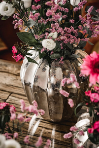 Support de pot de fleurs moderne en argent plaqué, sculpté à la main, écologique, toutes saisons, pour la décoration de jardin et de maison, style industriel - Product Image 4