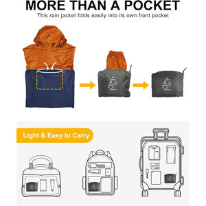 Veste de cyclisme imperméable pour homme, coupe-vent, avec capuche et fermeture éclair quart, à prix avantageux - Product Image 6