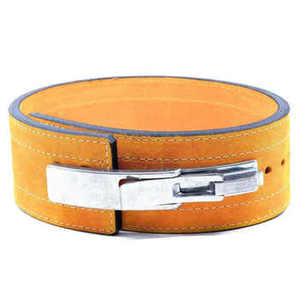 High Quality Heavy Duty Anti-Slip Cowhide Leather Customizable Adjustable Lever Belt for Body Building <b>Weight</b> Lifting 10-13MM - Product Image 3