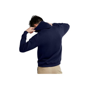 OEM Custom Blank <b>Navy</b> Blue Hooded Sweatshirt <b>Men</b> Cotton <b>Fleece</b> Pullover Hoodie - Product Image 2