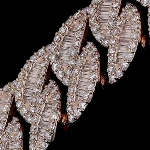 Unisex 14K Solid Gold Gold Plated Diamond Chain <b>Bracelet</b> Round Brilliant Cut Micro Pave Luxury Geometric Link Design Party Gift - Product Image 3