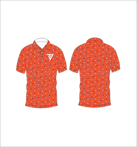 Men Printed Polo Shirt Orange Confetti Pattern Short Sleeve Casual Summer Polo T Shirt Custom Design - Product Image 3
