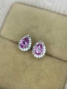 Pear Pink Tanzanite <b>Dangle</b> <b>Earrings</b> 925 <b>Silver</b> Platinum Plated Engagement Jewelry Gift for Women Elegant - Product Image 4