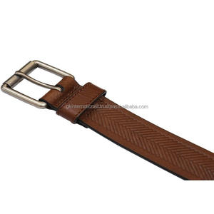 Calidad de exportación logotipo personalizado cinturón casual de cuero genuino para hombres y mujeres pedido a granel hecho en India cinturón casual de negocios - Product Image 5