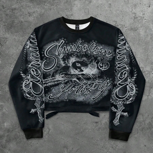 Camiseta de Manga Larga para <span class=keywords><strong>Hombre</strong></span>, de Algodón de Alta Calidad, Diseño Cuadrado, Estampado Gráfico Personalizado, Estilo Desgastado, Talla Grande - Product Image 1