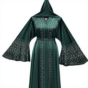 Nouvelle Abaya Traditionnelle Islamique Noire Magnifique pour Femme, Style Saoudien, en Polyester Respirant, Longueur Cheville, Collection Printemps 2026, Dubaï - Product Image 1