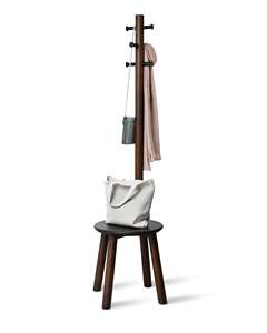 WOODEN <b>COAT</b> HANGER <b>STAND</b> WITH SEAT <b>FREESTANDING</b> CLOTHES RACK WITH HOOKS FOR ENTRYWAYBEDROOM HOME - Product Image 4