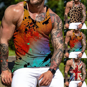 Camiseta sin Mangas para Hombre, Cuello Redondo, Tejido Transpirable de Secado Rápido, Ecológica, Impresión Digital de Alta Calidad, 100% Algodón, Estilo Urbano - Product Image 4