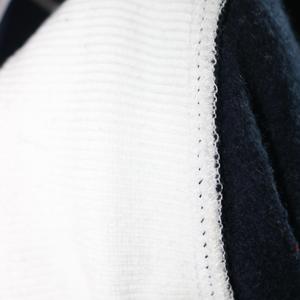 CASADY BLUE <b>Mock</b> <b>Neck</b> Sweatshirt 100% BLUE Applique Embroidery wide <b>neck</b> Sweatshirt Finer Threads - Product Image 6