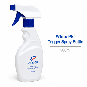 Botella de Spray PET Blanca de 500 ml con Pulverizador Azul para Limpiador de Vidrios, Envase para Limpieza del Hogar, Fábrica en Vietnam - Product Image 2
