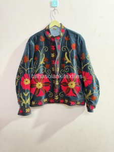 Wholsale Suzani <b>Velvet</b> <b>Jacket</b> Handmade Floral Embroidery <b>Jacket</b> Boho Hippie <b>Jacket</b> Inside Cotton Iining <b>Jacket</b> Winter <b>Jacket</b> - Product Image 1