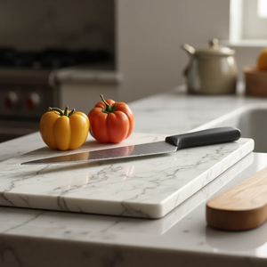 Planche à découper carrée en marbre naturel de luxe pour comptoir de cuisine, épaisseur 1,5 cm, durable, compatible lave-vaisselle, pour fromage, paneer, fruits - Product Image 1
