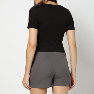 Camiseta de Manga Corta con Cuello Redondo para Mujer, Ecológica, con Logotipo, 100% Algodón Orgánico, de Secado Rápido y Transpirable, Informal de Verano - Product Image 3