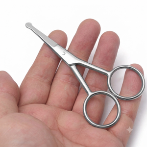 Silver Manicure Rounded Tip <b>Scissors</b> Multi-purpose Beauty Grooming Shears Stainless Steel Cuticle Pedicure Beauty - Product Image 1