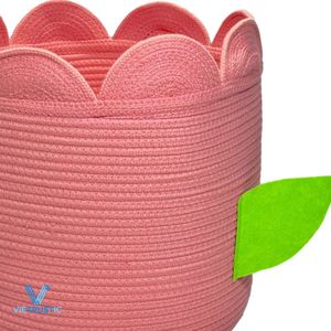 Cesta de Algodón Resistente para Bebé, Hecha a Mano con Cuerda, Cesta de Almacenamiento para Recién Nacidos, Ecológica, Venta al Por Mayor - Product Image 4