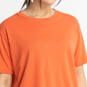 Camisetas Casuales de Verano para Mujer, Lisas, con Impresión de Logotipo Personalizado, Mezcla de Poliéster/Algodón, Transpirables, de Secado Rápido, Servicio OEM - Product Image 2
