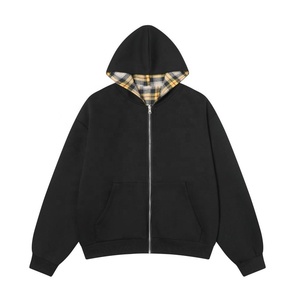 Custom <b>Men's</b> Plaid Zip-Up Hoodie Casual <b>Flannel</b> Hooded <b>Jacket</b> Regular Fit Autumn Wear Black and Yellow Check Pattern - Product Image 5