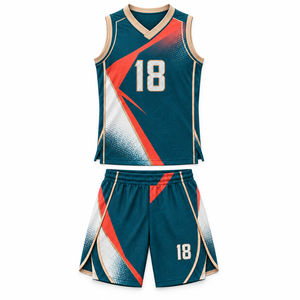 Conjunto de Camiseta y Pantalones Cortos de Baloncesto Personalizados, Uniforme de Baloncesto Sublimado, Cuello en V Cruzado, Ropa Deportiva para Equipos al por Mayor - Product Image 5