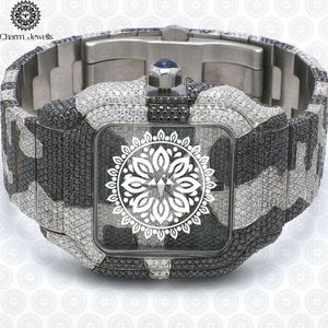 Charm Jewells Stainless Steel <b>Diamond</b> <b>Watch</b> Square Analog Dial Sapphire Crystal Luxury Fashion Unisex 38mm - Product Image 1