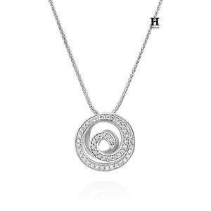 Pendentif spirale moderne pavé de diamants en or 14 carats, fabricant de bijoux de luxe - Product Image 3