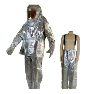 1000 degrés anti-température respirant anti-éclaboussures vêtements de travail salopette feuille d'aluminium aramide fendu vêtements de sécurité de protection - Product Image 1