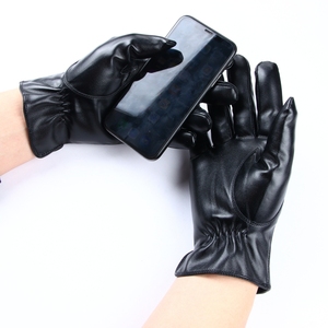 Gants en cuir longs jusqu'aux poignets, thermiques, non doublés, style uni, pour l'hiver, utilisation quotidienne - Product Image 6