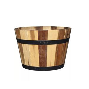Jardinière ronde en bois d'acacia, écologique, durable, moderne, pour plantes d'intérieur/extérieur, support pour fleurs de jardin - Product Image 1