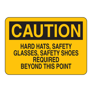 Panneau de signalisation de sécurité « Attention, EPI requis » 7x10 pouces, impression UV sur PVC pour zones de travail industrielles - Product Image 1